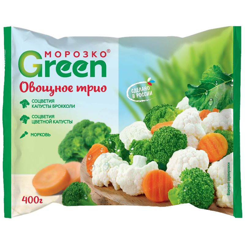 

Смесь Морозко Green Овощное трио 400 г