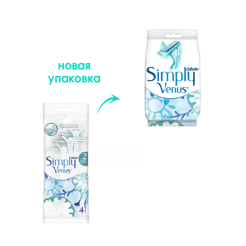 

Бритвенные станки женские Gillette Simply Venus 2 лезвия 4 шт