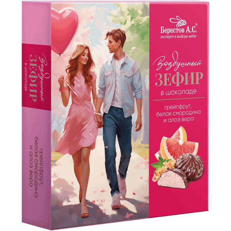

Зефир Берестов АС в шоколаде грейпфрут-смородина-алоэ, 155г