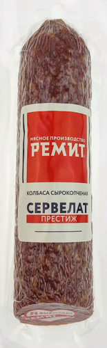 

Колбаса сырокопченая РЕМИТ Сервелат Престиж, 215г