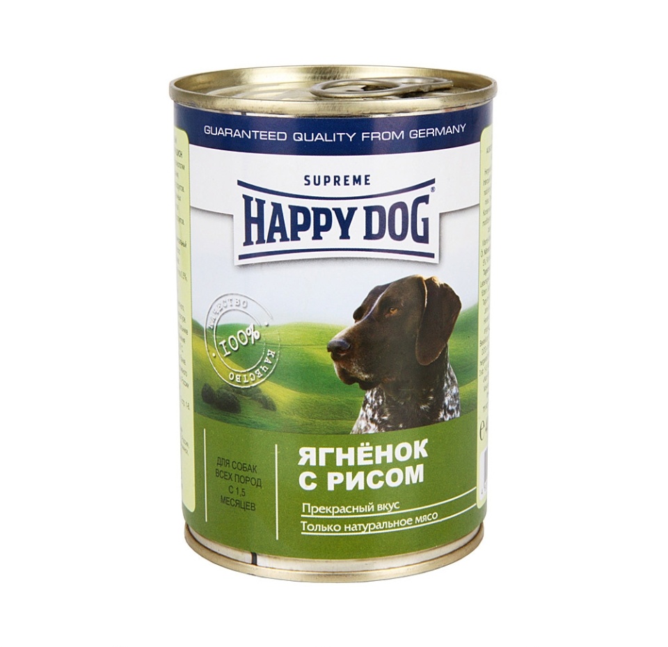 

Консервы для собак Happy Dog Ягненок и рис 400 г