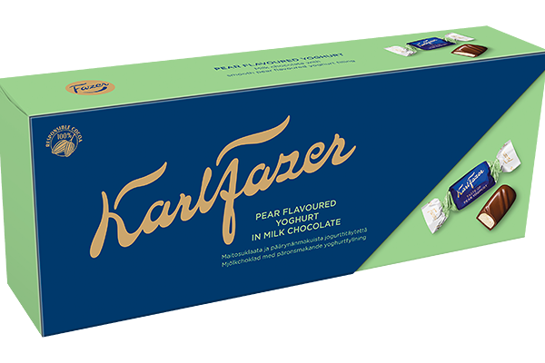 Конфеты Karl Fazer молочный шоколад с грушевым йогуртом
