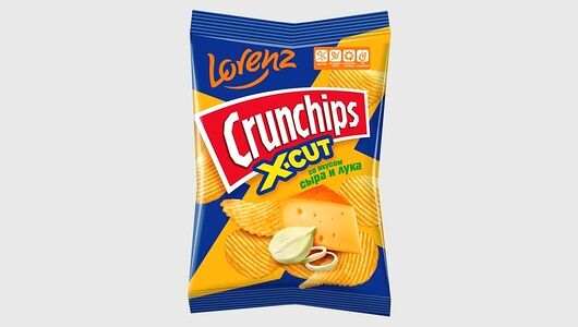 Чипсы Crunchips X-Cut картофельные рифленые со вкусом сыра и лука, 70г