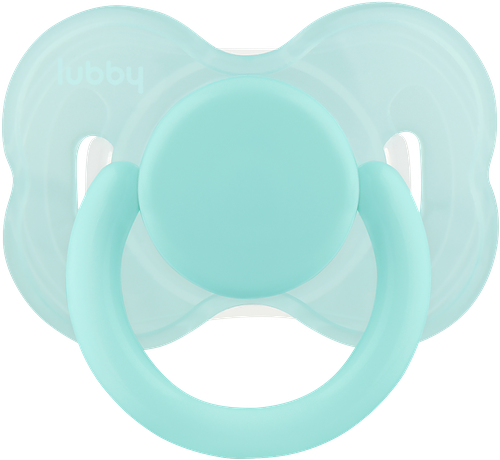 Соска-пустышка LUBBY Just, рельефная cиликоновая с круглым соском, с колпачком, с 0 месяцев