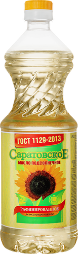 Масло подсолнечное САРАТОВСКОЕ рафинированное дезодорированное, 800мл