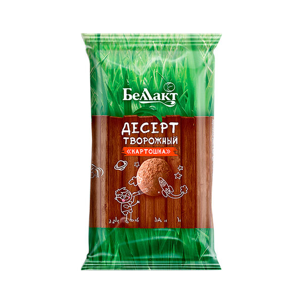 Десерт творожный Картошка 10% с аром рома бисквита с печеньем 100г п/пл Беллакт