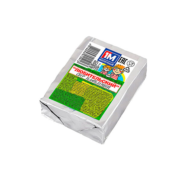 Сыр плавл Любительский жир 45% 80г 1М Молочный