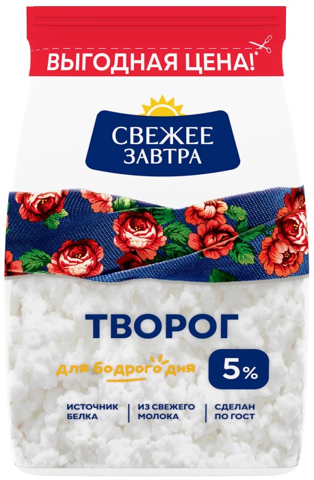 

Творог Свежее Завтра 5%, 400г