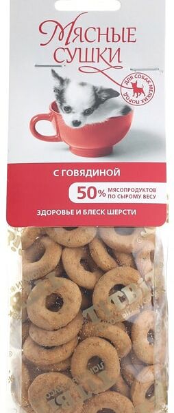 Лакомство для собак TiTBiT Мясные сушки с говядиной 100г