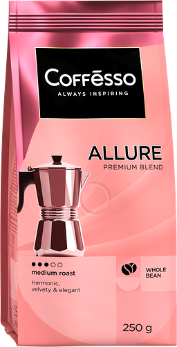 Кофе зерновой COFFESSO Allure жареный, 250г