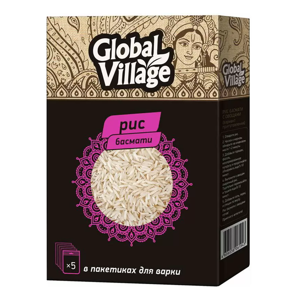 Рис Global Village Басмати шлифованный 5х80г 400г