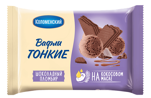 Вафли Коломенские Тонкие Шоколадный пломбир