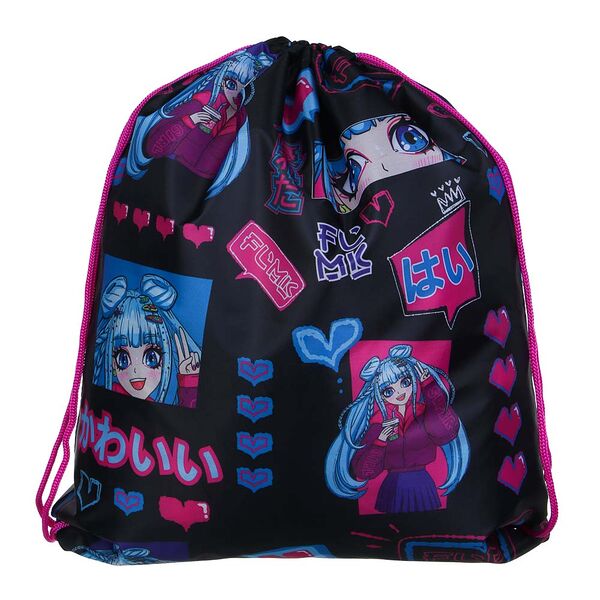 Аниме мешок для сменной обуви на завязках, увеличенный размер 40x47см, полиэстер