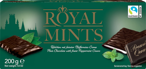 

Шоколадные плитки Halloren Royal Mints с мятной начинкой 200 г