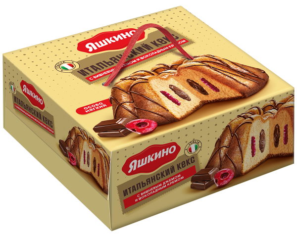 Кекс Яшкино Итальянский с вишневым джемом и шоколадным кремом 500г