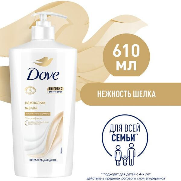 Крем-гель для душа Dove с драгоценными маслами 610мл