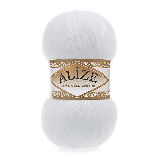 Пряжа ALIZE 'Angora Gold' 100гр. 550м (80%акр, 20%шерсть) ТУ(55 белый)