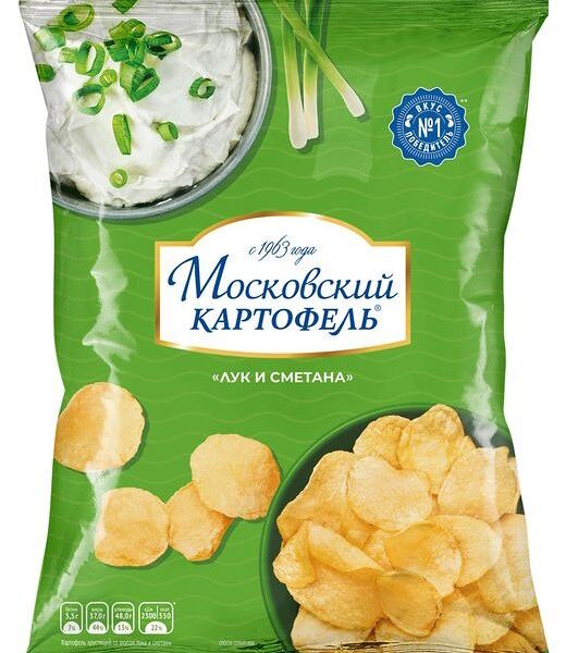 Чипсы картофельные Московский Картофель со вкусом сметаны и лука