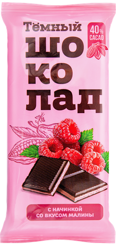 

Шоколад темный Лукоморье с начинкой со вкусом малины 80 г