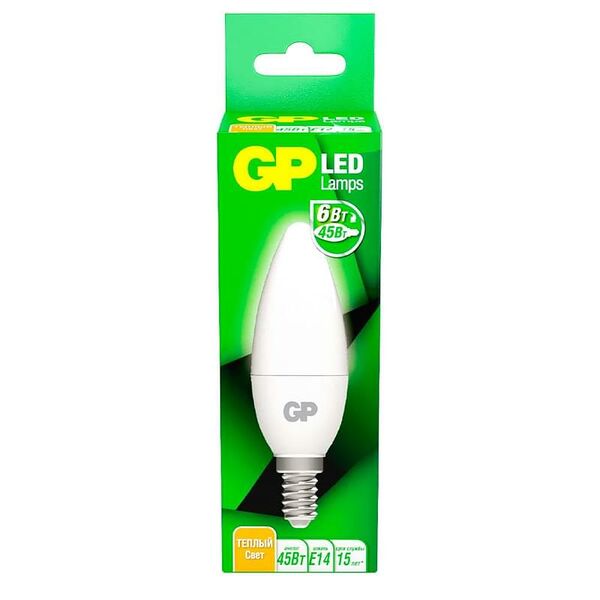 Светодиодная лампа GP 6W 2700К 560lm E14 Тёплый