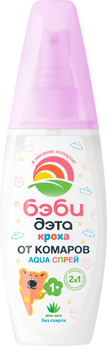 Спрей от комаров Бэби Дэта детский Аква 2в1