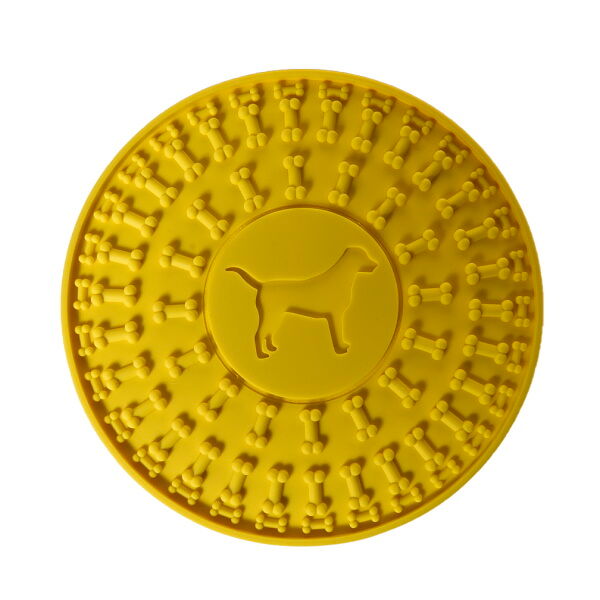 HOMEPET SILVER SERIES Миска-лизалка для животных для медленного поедания корма на присосках желтая