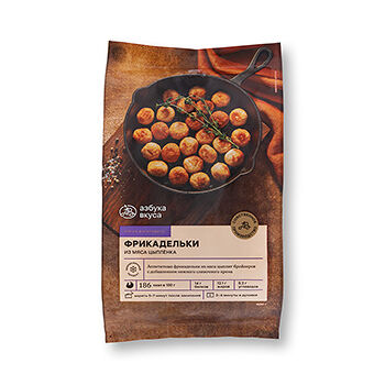 Фрикадельки из мяса цыплёнка-бройлера замороженные, «Азбука вкуса», 600 г, Россия