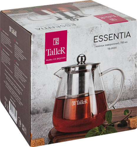 

Чайник заварочный TalleR Essentia из стекла и нержавеющей стали 750 мл 1 шт.