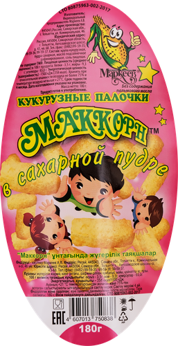 

Палочки кукурузные Маккорн в сахарной пудре 180 г