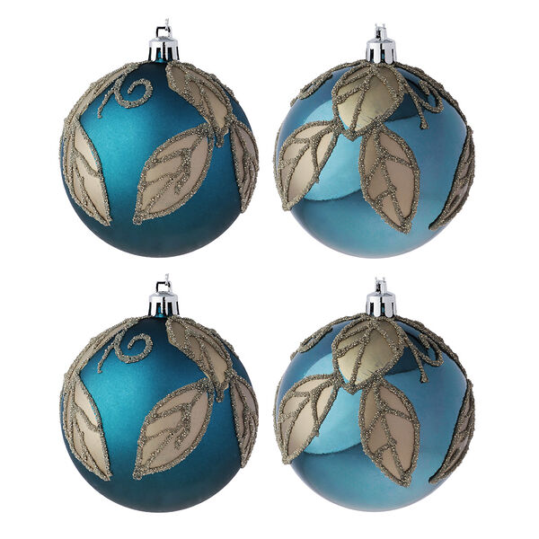 Сноу бум набор шаров 4x8 см, синий с золотом, пластик, арт.23-54