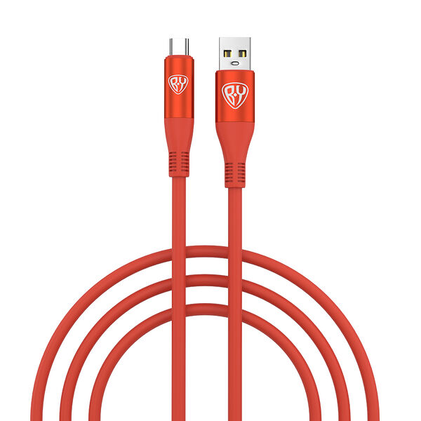 By кабель для зарядки flexi type-c, 1 м, 3а, быстрая зарядка qc3.0, оранжевый