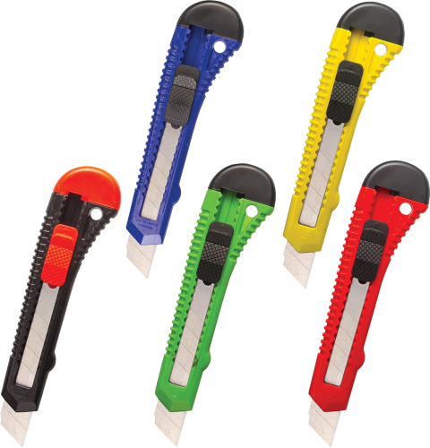 Нож канцелярский STAFF Basic 1,8см, в ассортименте, 1 шт