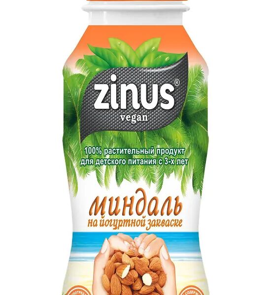 Напиток миндальный Zinus на йогуртной закваске без молока