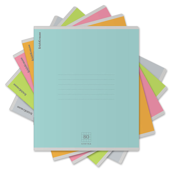 Тетрадь общая ErichKrause Nature Colors на скобе в клетку А5, 80 л 1шт в ассортименте