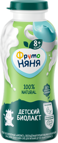 

Детский биолакт ФрутоНяня без добавления сахара 200мл