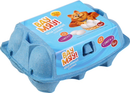 

Яйцо куриное Вау Мяу! витамины А,Е С2 6 шт