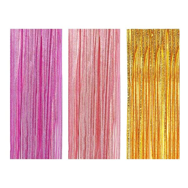 Сноу бум дождик рифленый пвх, 15х100см, 3 цвета (шампань, розовое золото, розовое серебро)