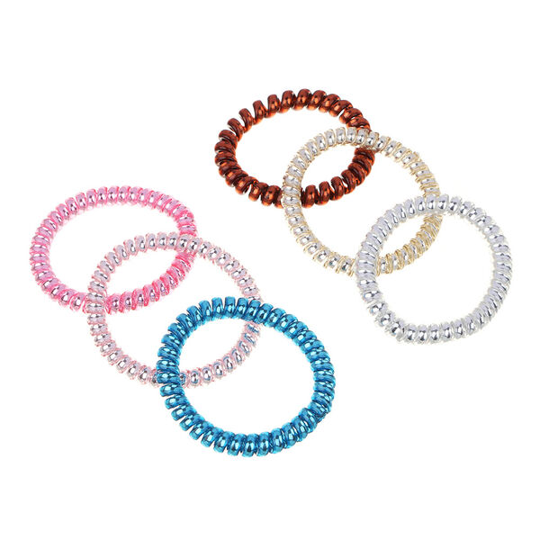 Юниlook резинки-пружинки 6шт, d5см, пластик, 6 цветов, acs-57