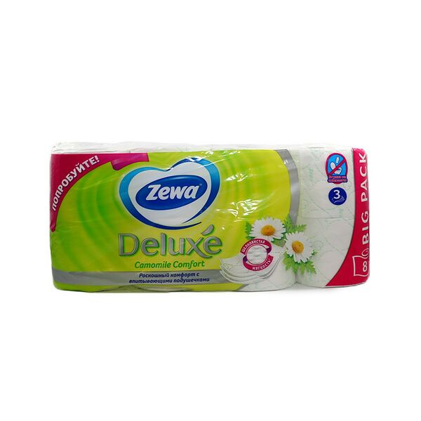 Туалетная бумага Зева Делюкс Ромашка 3сл 8 рул