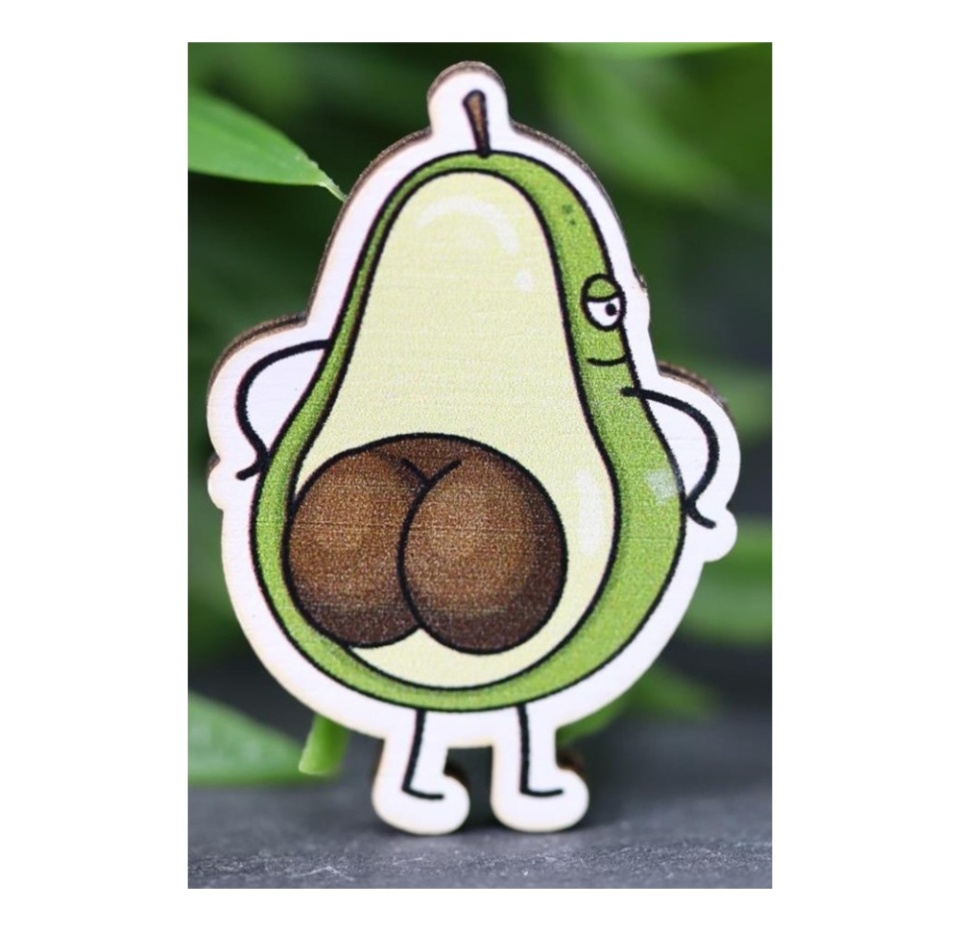 

Значок Funny Avocado деревянный, I Like Gift, Россия