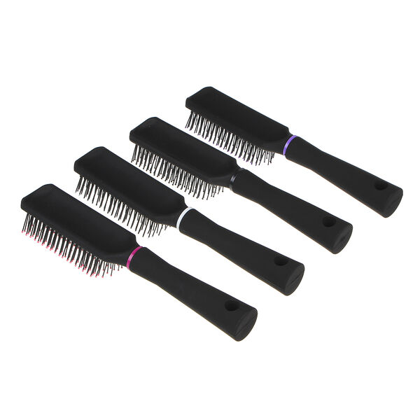 Расческа массажная Юниlook классика, пластик, 22см, 1 шт., 4 цвета в ассортименте