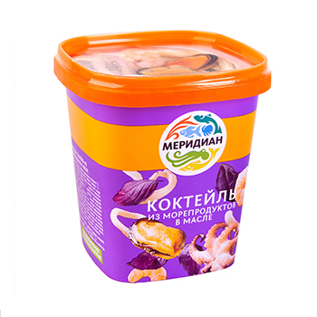 

Коктейль Меридиан из морепродуктов в масле 415 г