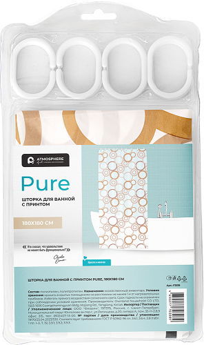 Штора для ванной Atmosphere, 180х180 см