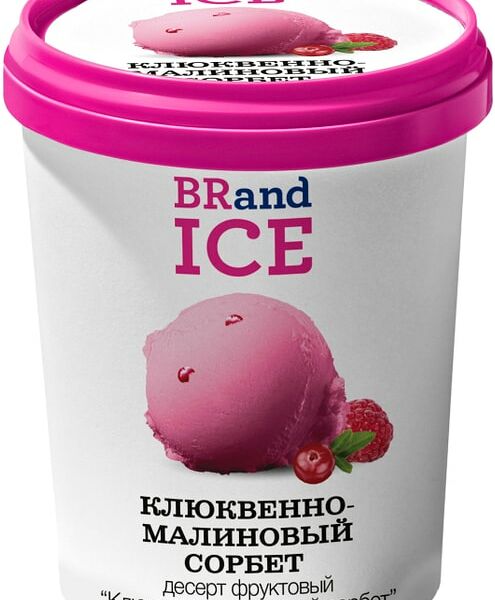 Десерт BRandICE Клюквенно-малиновый сорбет 380г