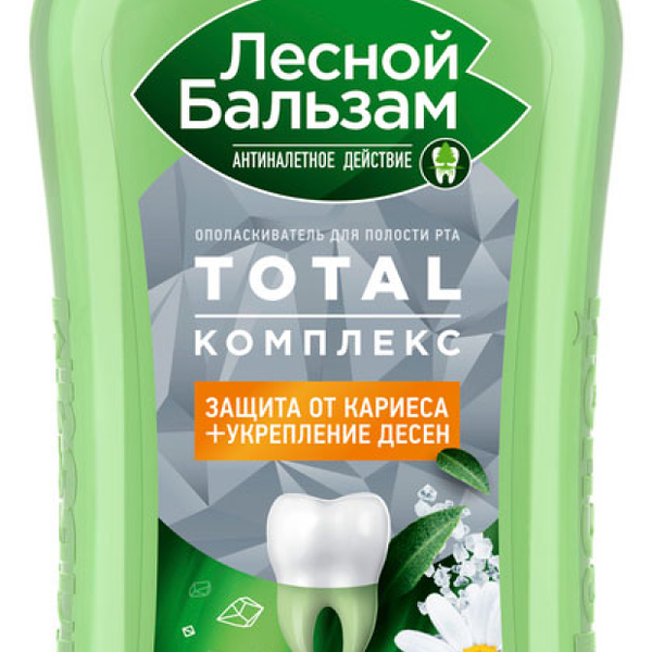 Ополаскиватель для полости рта Лесной Бальзам Total Комплекс с морской солью, ромашкой и маслом облепихи 400 мл