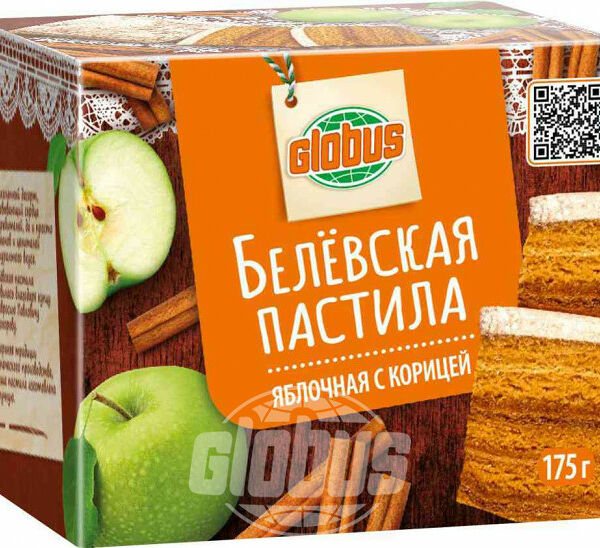 Белевская пастила яблочная Глобус с корицей