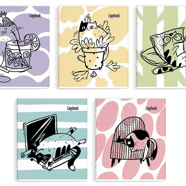 Тетрадь 48л клетка арт. 66721/5 Пушистый хулиган/А5+