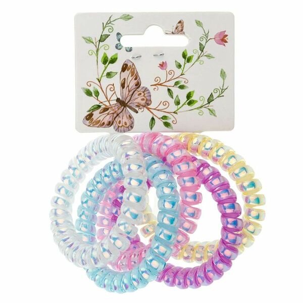 Lukky: Fashion. Набор из 5 резинок спираль перламутр, цв.:бел/голуб/зол/роз/сир (1434154)
