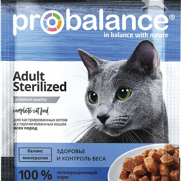 Влажный корм для кошек PRO BALANCE STERILIZED стерилизованные и кастрированные, 85 г