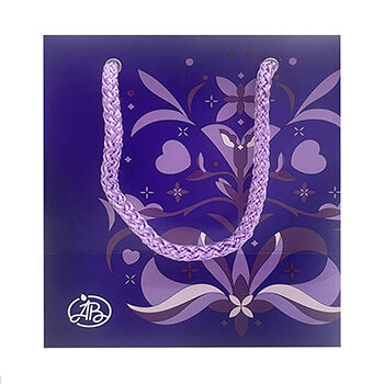 Пакет подарочный «Азбука вкуса» Аметистовый с орнаментом 15х17х10